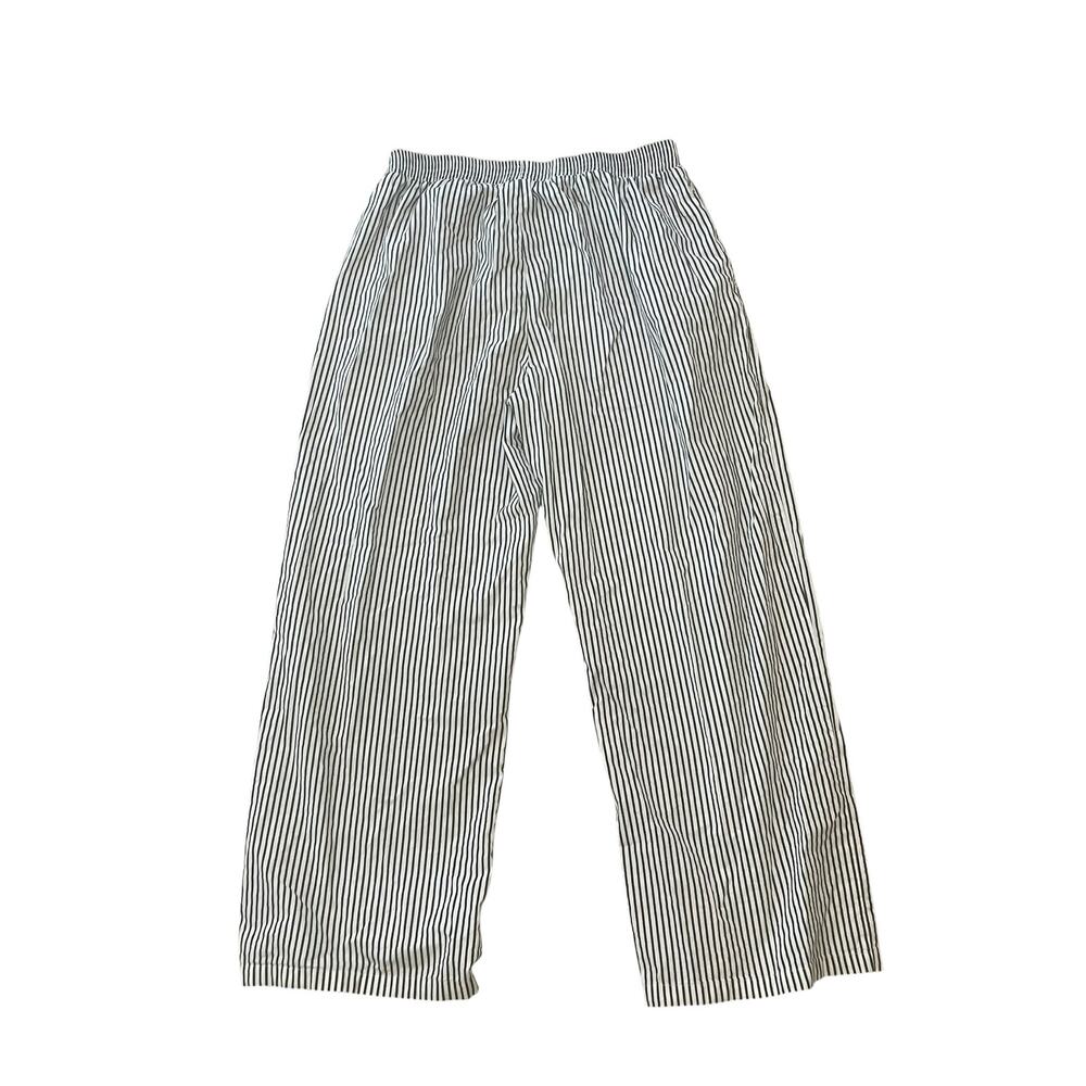 Striped Women’s Black and White Boxer Pant Elastic Waistband High Rise Size M